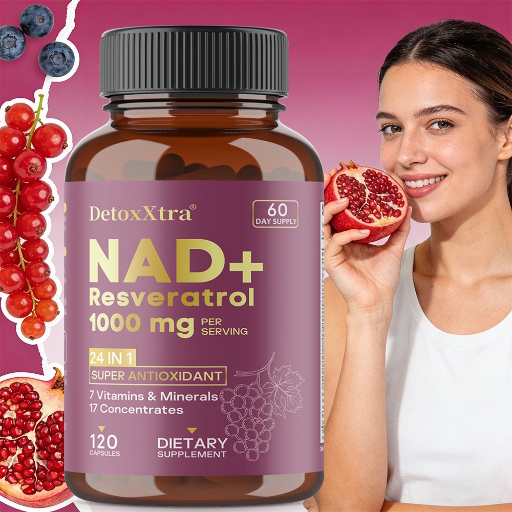 Resveratrol Capsule Anti Aging - NAD+ Resveratrol Supplements - Enhances Cellular