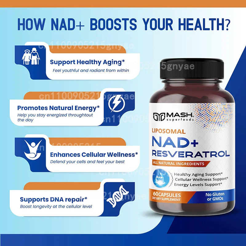 900mg NAD+ Supplement: Nicotin - Resveratrol Capsule Anti Aging 评论和价格