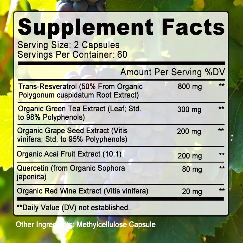 Resveratrol Capsules - Support - Resveratrol Capsule Anti Aging 评论和价格
