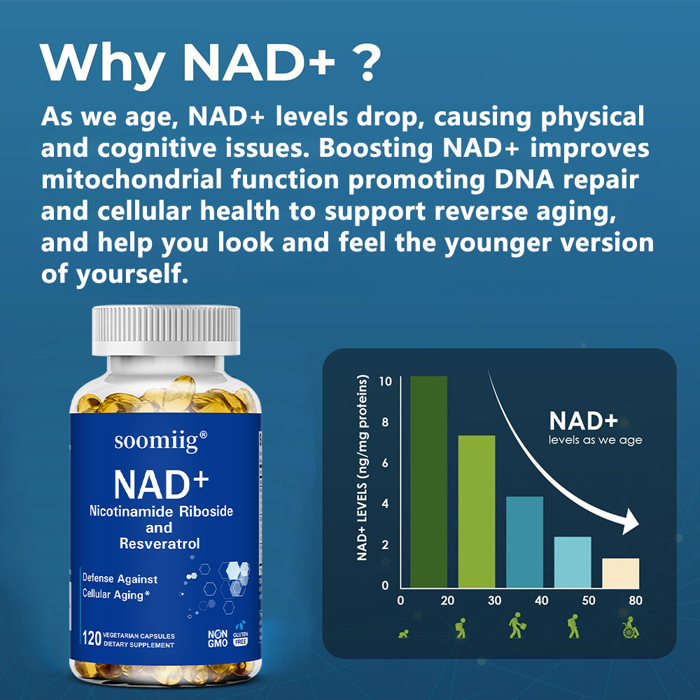 NAD Supplement - with Nicotina - Resveratrol Capsule Anti Aging 评论和价格
