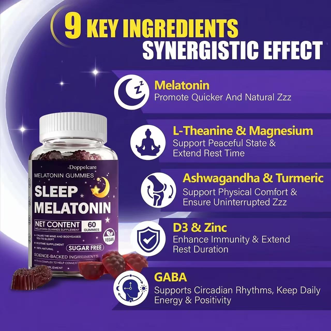 Sleep Melatonin Gummies Sugar- - Melatonin Sleep Gummy 评论和价格